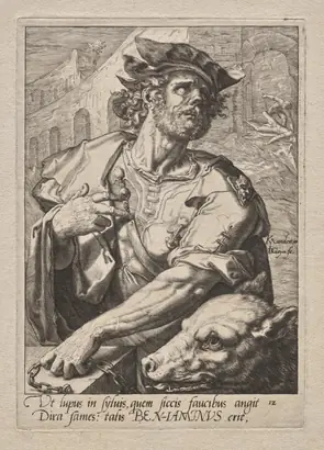 Dokumentasi museum Plate 12: Benjamin. Jacob de Gheyn II (Netherlandish, 1565–1629); after: author: Karel I van Mander (Netherlandish, 1548–1606).