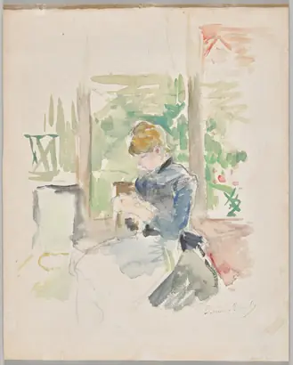 Dokumentasi museum Sewing near the Window. Berthe Morisot (French, 1841–1895).