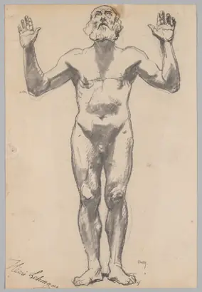 Dokumentasi museum Nude Study of an Old Man. Henri Lehmann (French, 1814–1882).