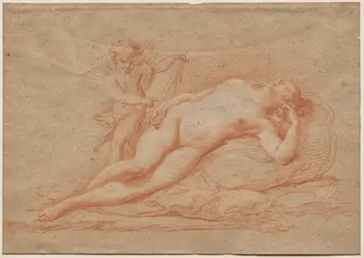 Dokumentasi museum Reclining Nude with Cupid. Giovanni Battista Cipriani (Italian, 1727–1785).