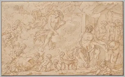 Dokumentasi museum Venus at the Forge of Vulcan. Louis Félix de La Rue (French, 1731–1777).