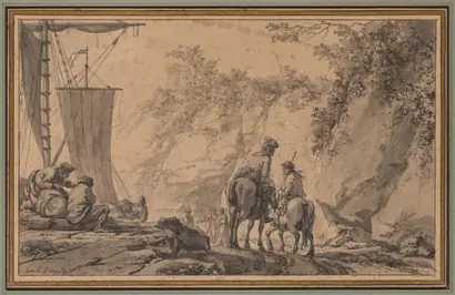 Dokumentasi museum Figures in a Landscape. Jean-Pierre-Louis-Laurent Hoüel (French, 1735–1813).