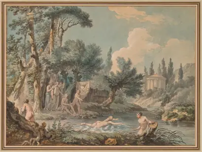Dokumentasi museum Nudes in a Landscape. Jean-Jacques-François Lebarbier, called Le Barbier L’Aîné (French, 1738–1826).
