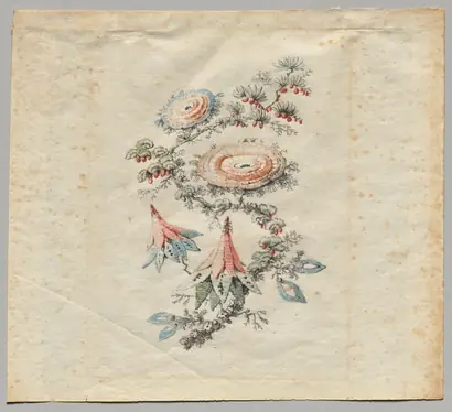 Dokumentasi museum Flower Embroidery Design for Silk Manufactory of Lyon. Jean Baptiste Pillement (French, 1728–1808).