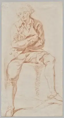 Dokumentasi museum A Man Seated on the Edge of a Table. Charles Parrocel (French, 1688–1752).