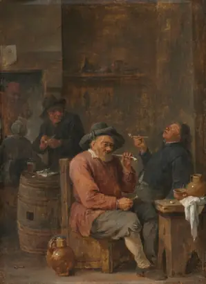 Dokumentasi museum Peasants Smoking in an Inn. David Teniers (Flemish, 1610–1690).