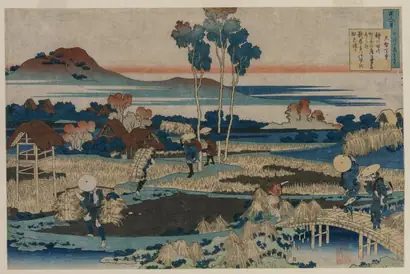 Dokumentasi museum Poem by Emperor Tenchi, from the series One Hundred Poems by One Hundred Poets Explained by the Nurse. Katsushika Hokusai (Japanese, 1760–1849).