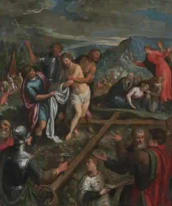 Dokumentasi museum Preparation for the Crucifixion. Nama pembuat belum tercantum pada daftar atribusi museum.
