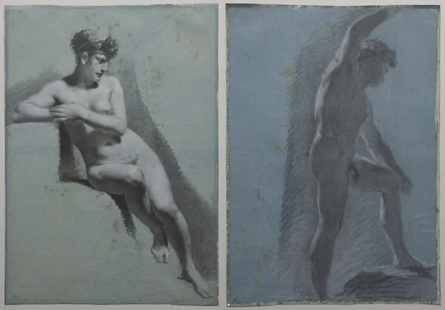 Dokumentasi “Study of a Nude Woman, Seated Looking to the Right (recto) Study of a Male Nude (verso)”; black and white chalk (both stumped). Cleveland Museum of Art.