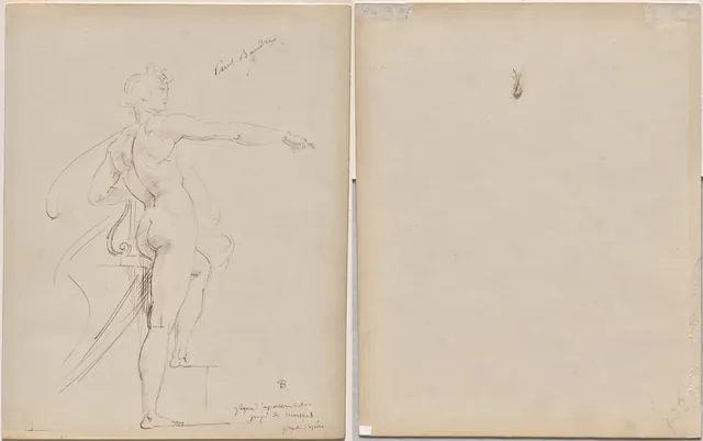 Dokumentasi “Study of Apollo for Marsyas (recto); Face in Profile (verso)”; pen and brown ink. Cleveland Museum of Art.