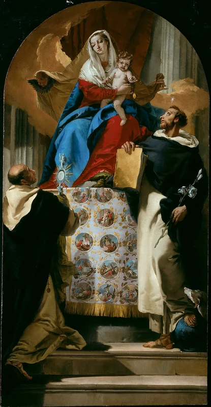 Dokumentasi visual karya “Virgin and Child with Saints Dominic and Hyacinth”, koleksi Art Institute of Chicago.